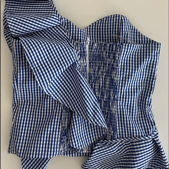 Gingham One Shoulder Top / Used only one time - Picture 6 of 10